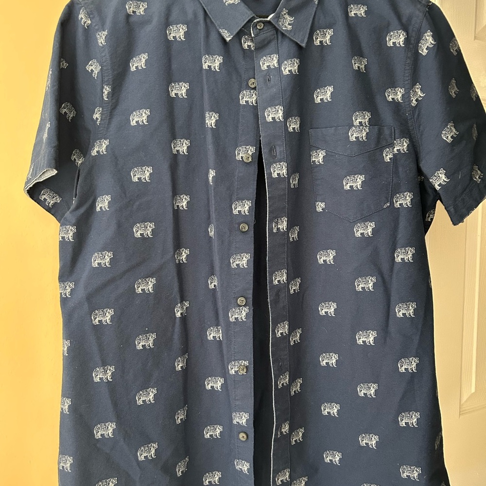 1901 Navy Elephant Pattern Shirt